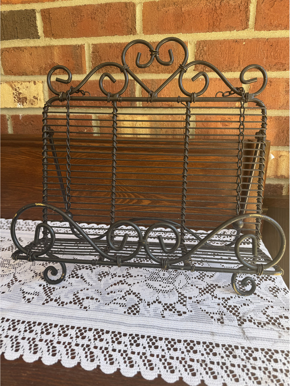 Vintage Decorative Metal Cookbook Stand with Heart Design